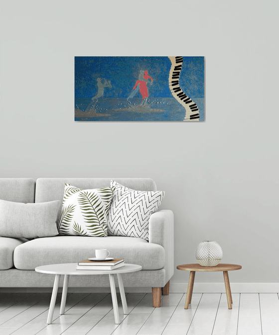 "Passion For Jazz" - large abstract music, dancers, home, office decor; gift idea