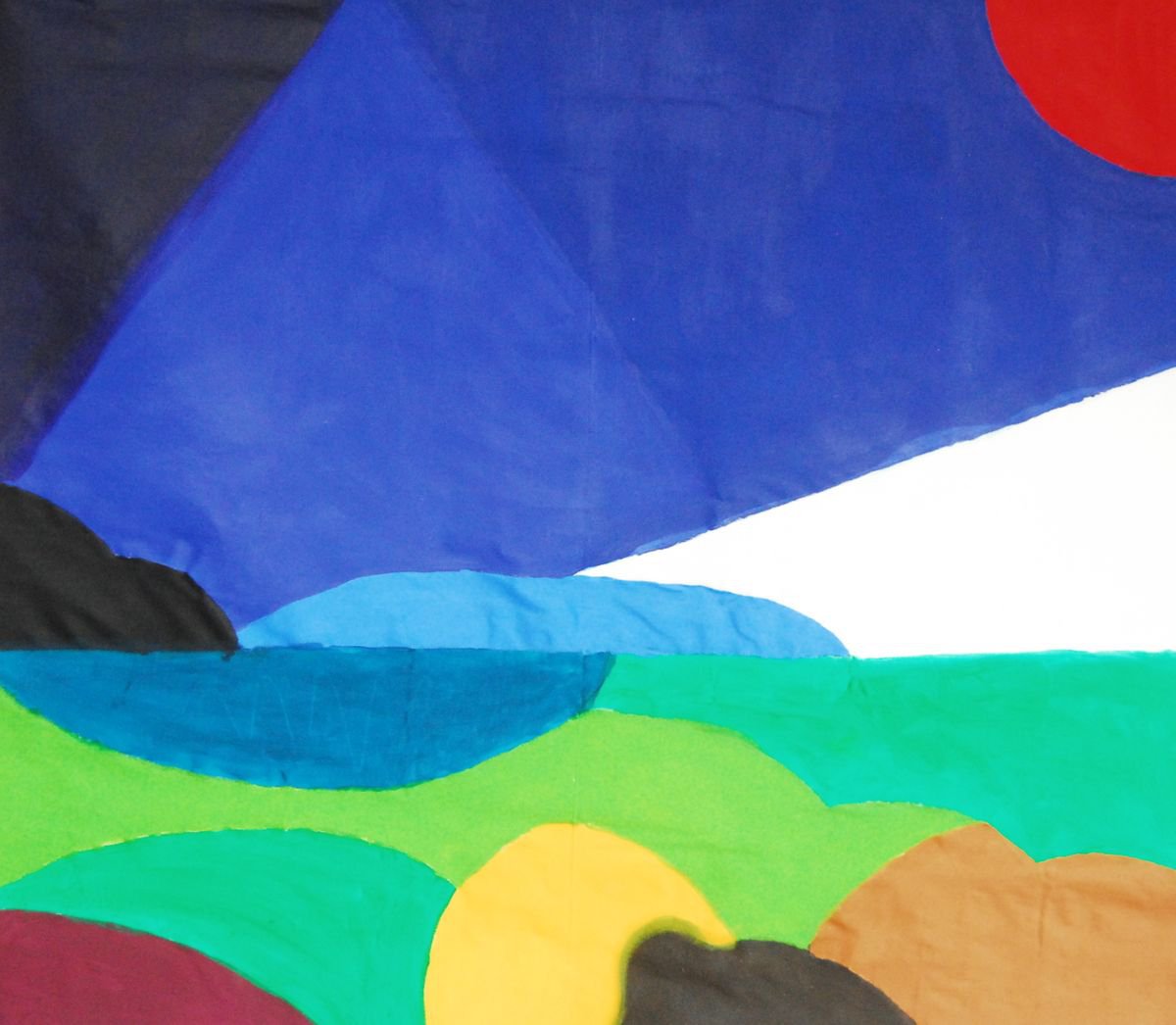 Abstract Landscape Acrylic Painting By Cb., 67 X 59, Large Landscape, Original Artwork