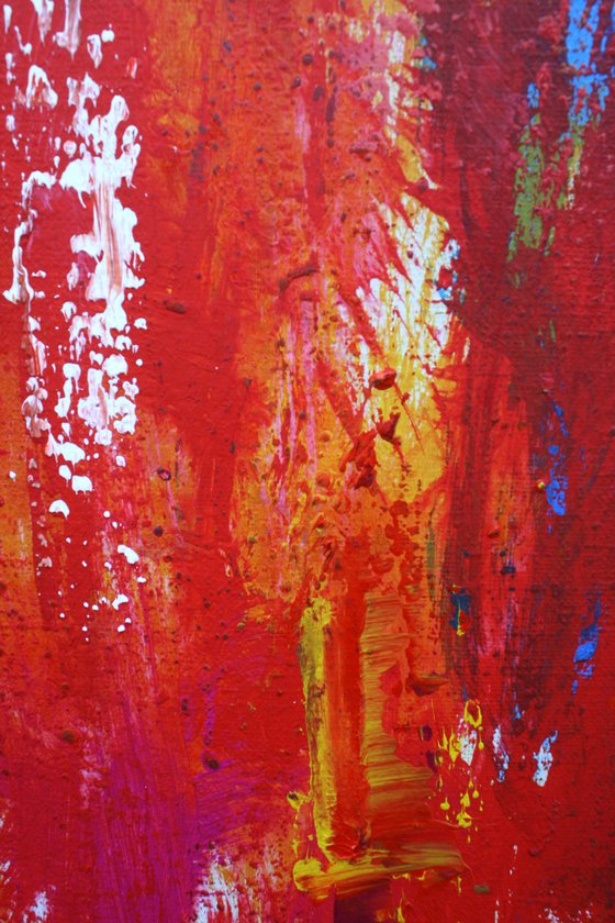 RED EXTRA LARGE 240X190 ABSTRACT FINE ART PAINTING