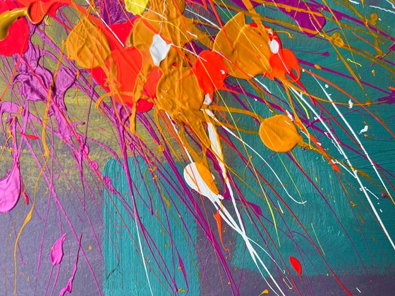 Abstract painting Autumn bouquet of flowers