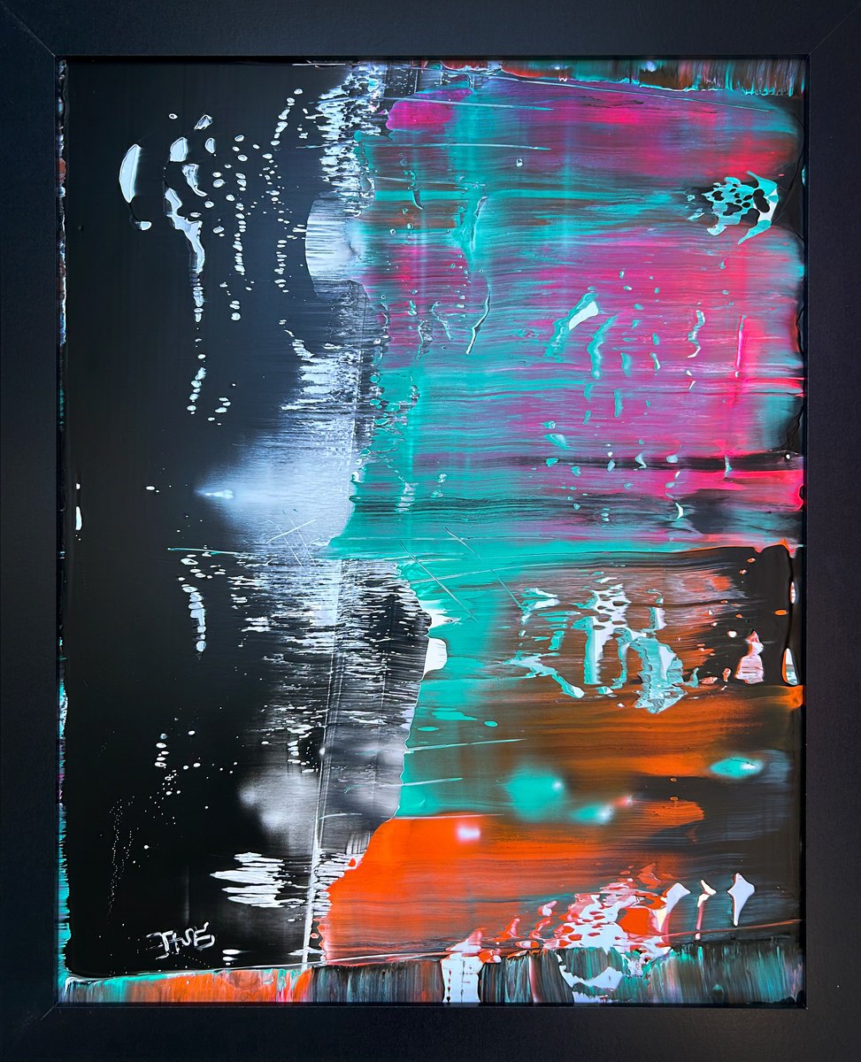 Urban And Pop Abstract Acrylic Painting By Preston M. Smith (Pms), 18 X 22", "Clean Sweep", Original Artwork