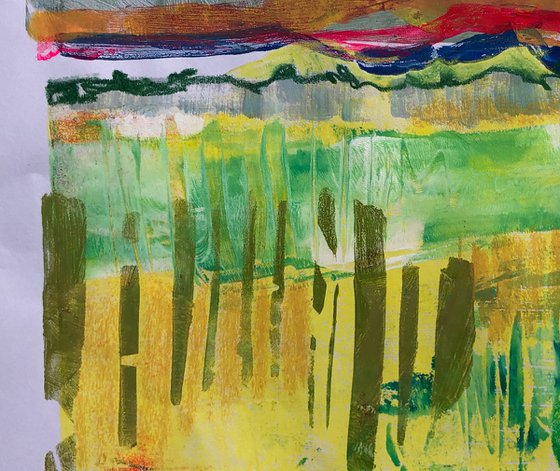 Large Monoprint Landscape 1 - Bodmin Moor