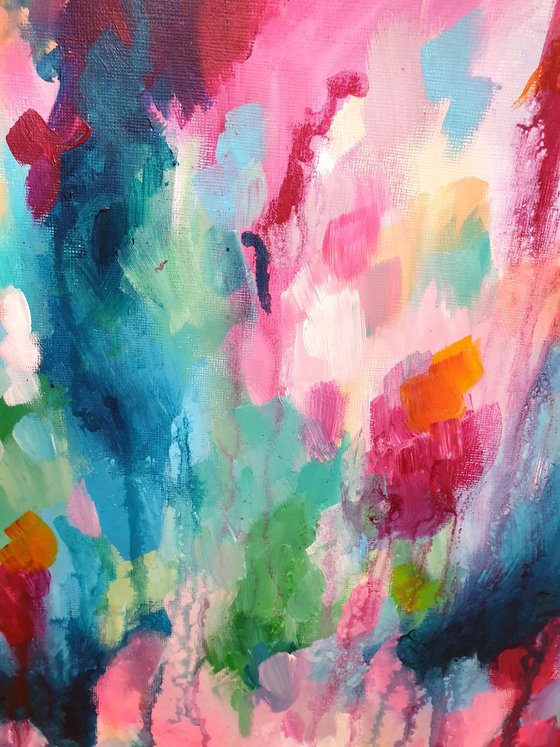 Abstract Original Painting - Rainbowtastic Goodness