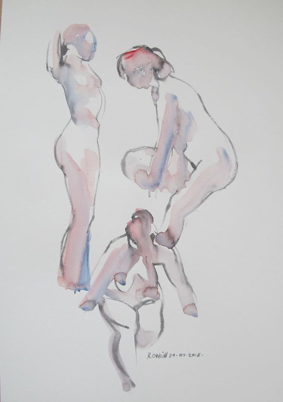 female nude 3 poses