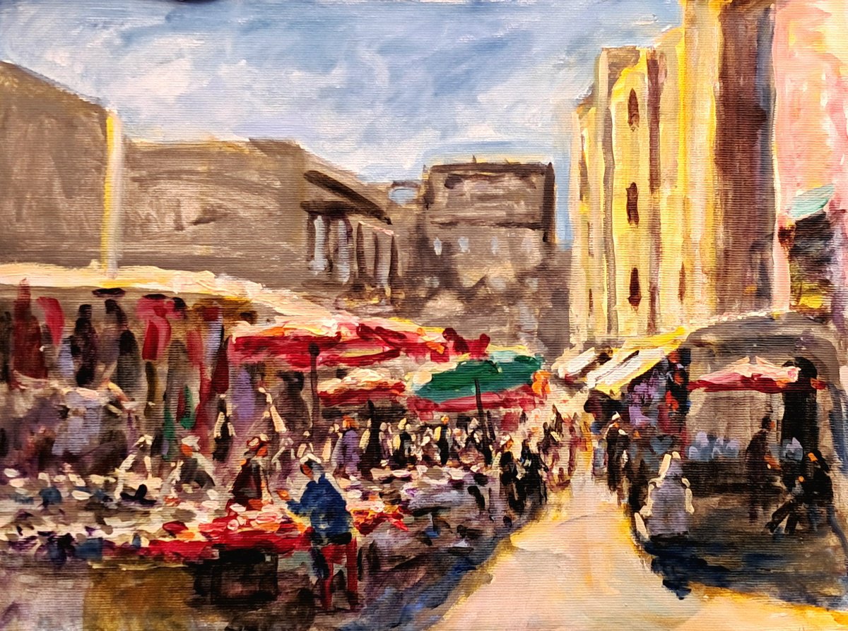  Maroccan Market By Dimitris Voyiazoglou, 20 X 17, Artwork For Sale On Artfinder