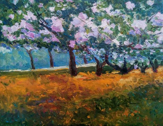 Bountiful Show, Spring Landscape oil painting