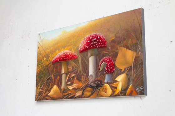 Landscape with fly agarics