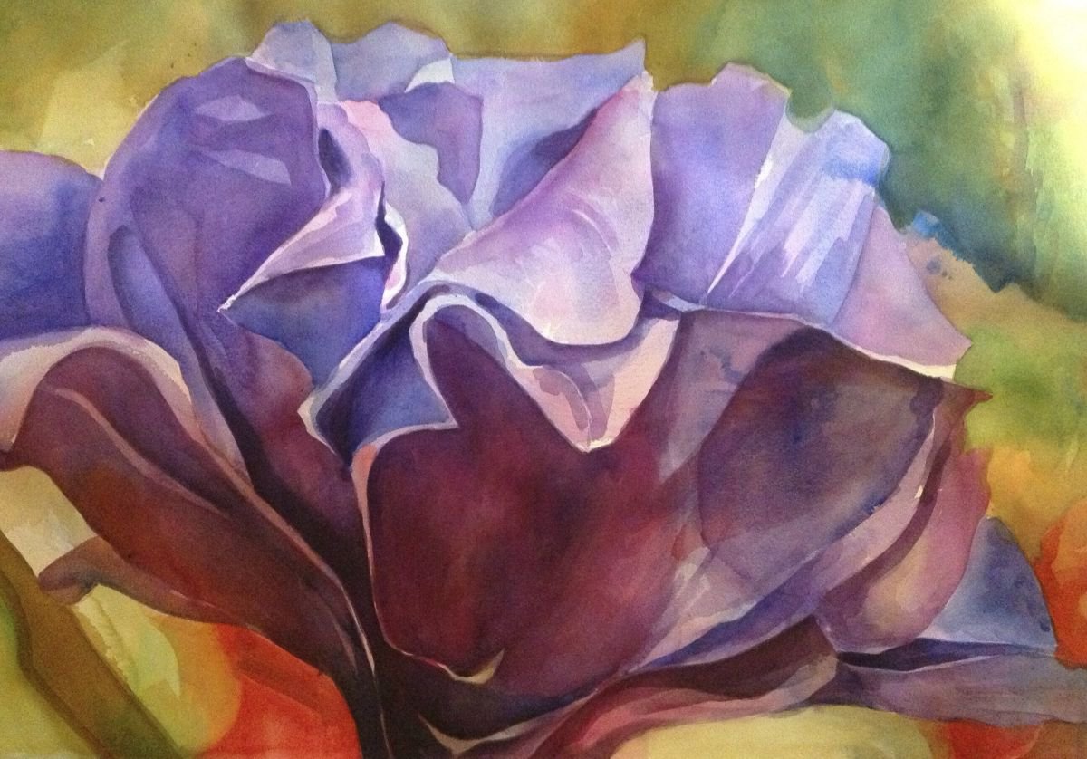 Blue Carnation II Watercolour by Sri Rao | Artfinder