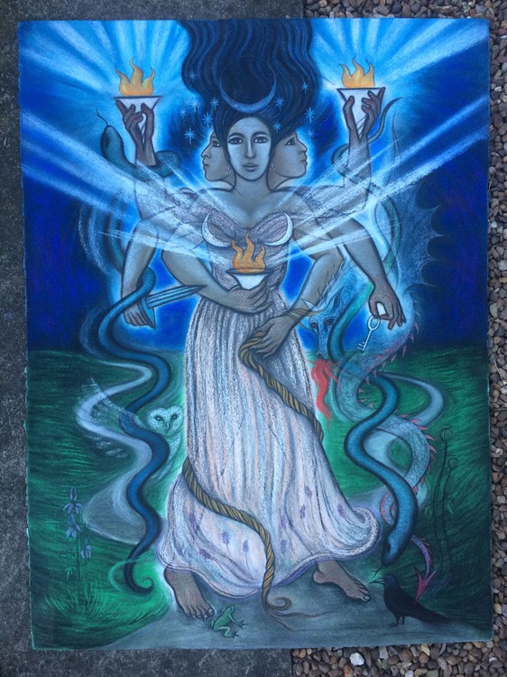 Hecate Triple Headed Greek Goddess Large Past Artfinder