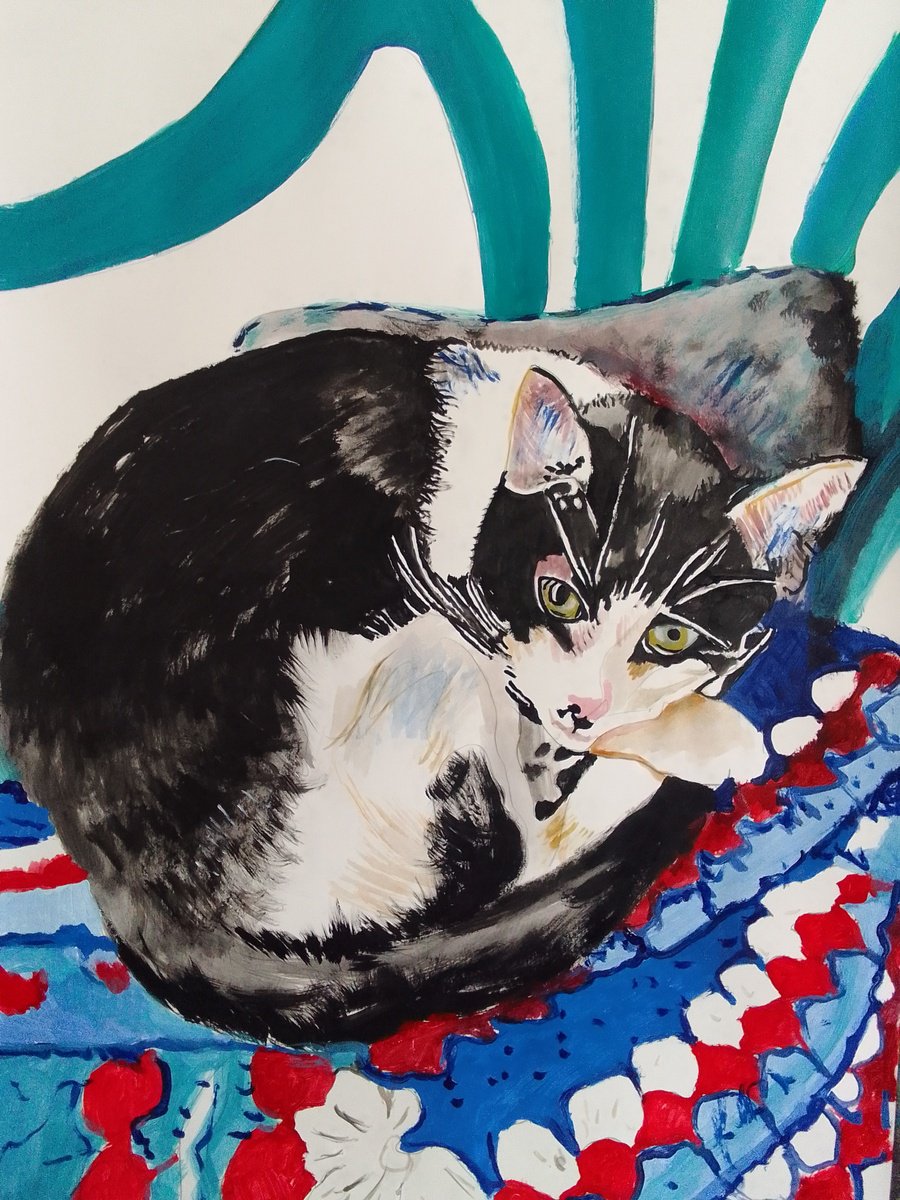 Photorealistic Animal Acrylic Painting By Soso Kumsiashvili, 24 X 33", Cat, Original Artwork