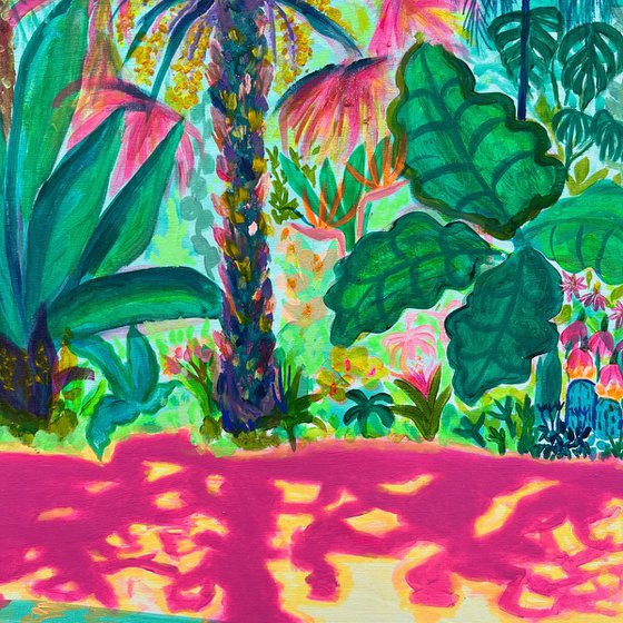 Pink Shadows By The Pool