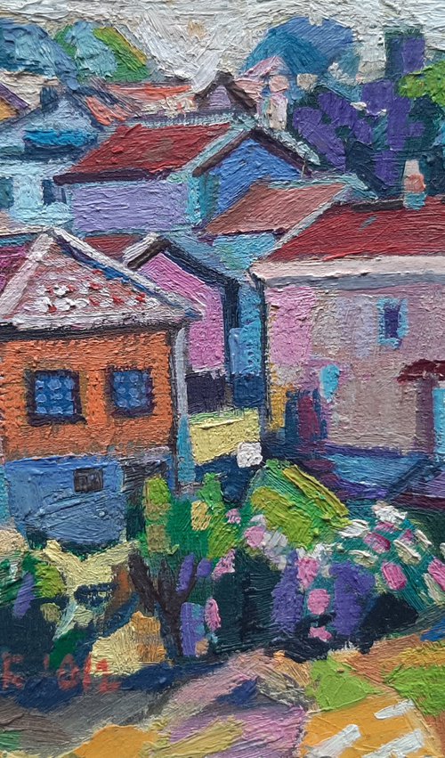 Village NO.8 miniature 16x11 cm by Maja Đokić Mihajlović