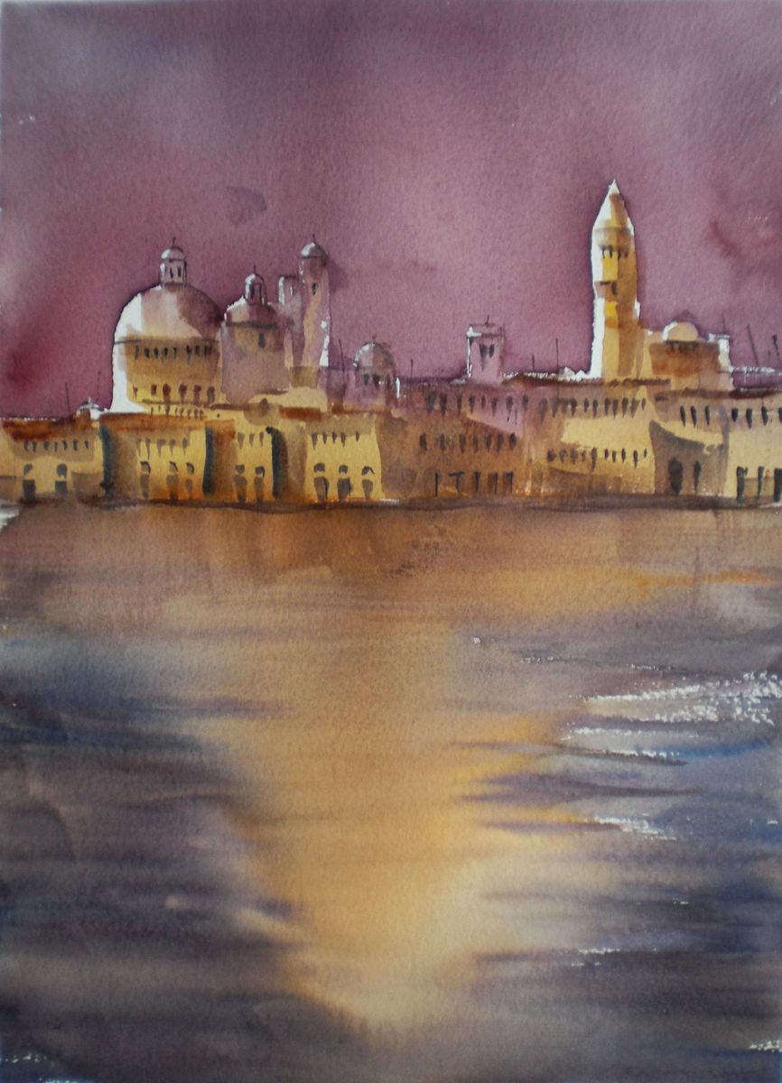 Expressive Cityscapes Watercolour By Giorgio Gosti, 10 X 14, Venice 29, Original Artwork