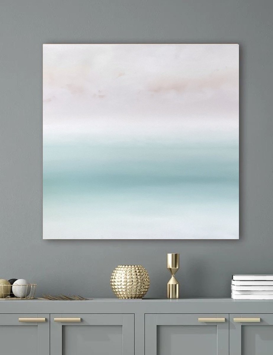 Surrealistic Landscape Oil Painting By Larissa Uvarova, 31 X 31", Horizon Of Emotions #116, Original Artwork