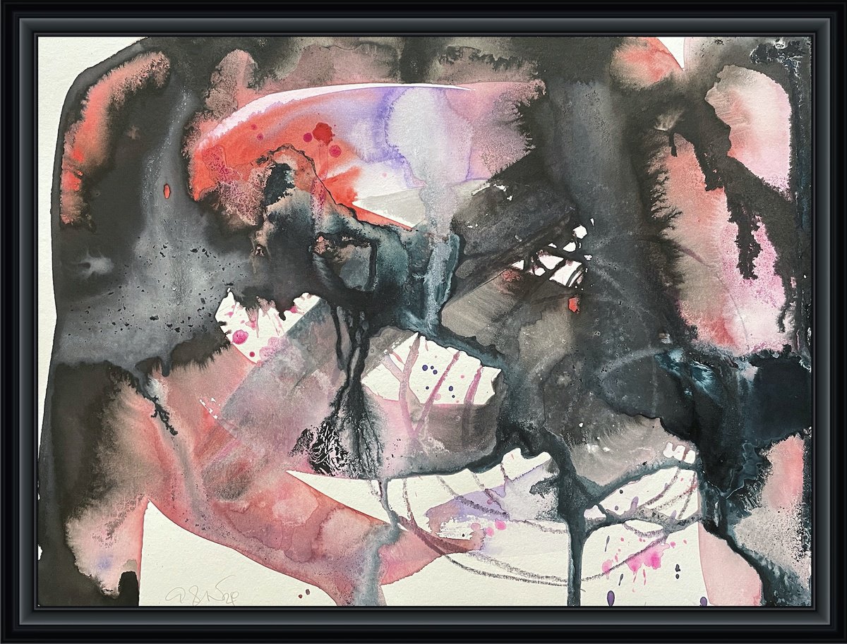 Abstract Watercolour By Gesa Reuter, 16 X 12, Don