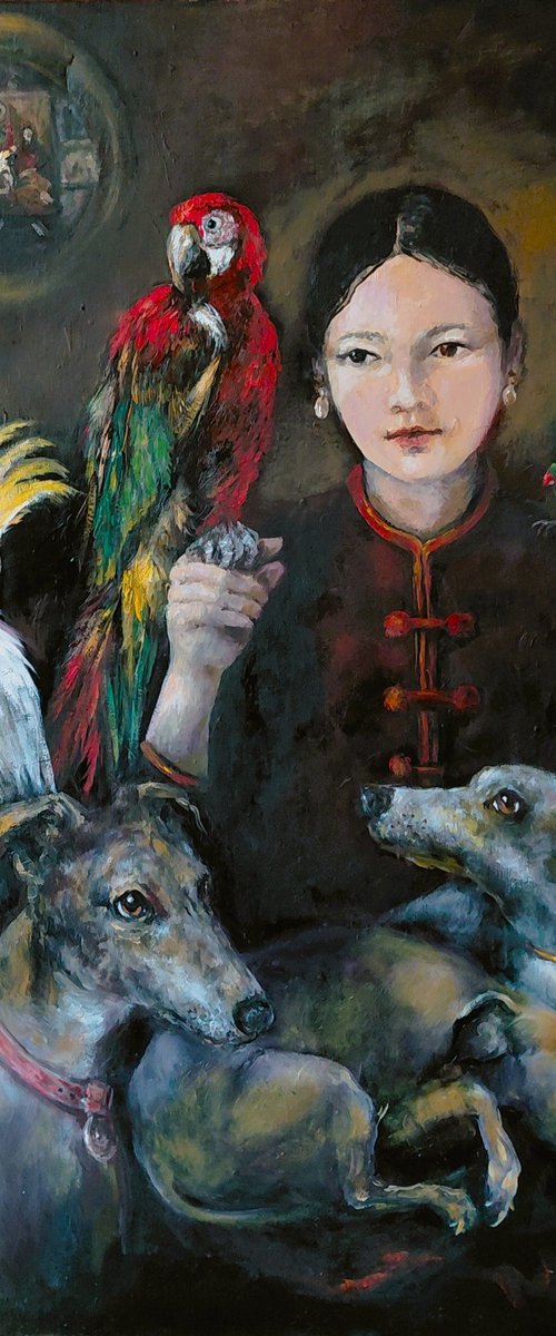 Chinese woman with her animals by J Alexandra  Connor