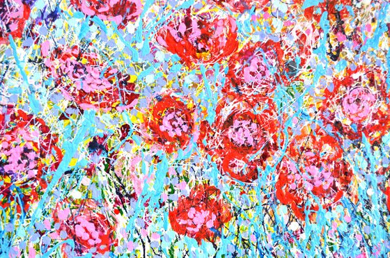 Cherry Red Poppy Meadow