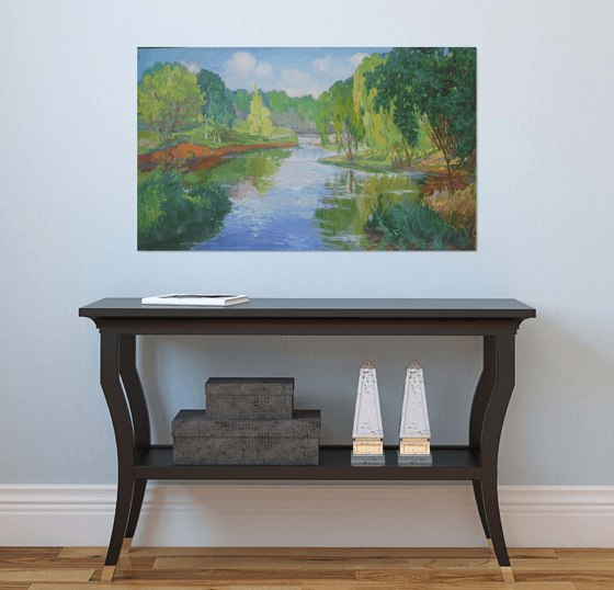 Willows over the river - Original oil painting (2016)