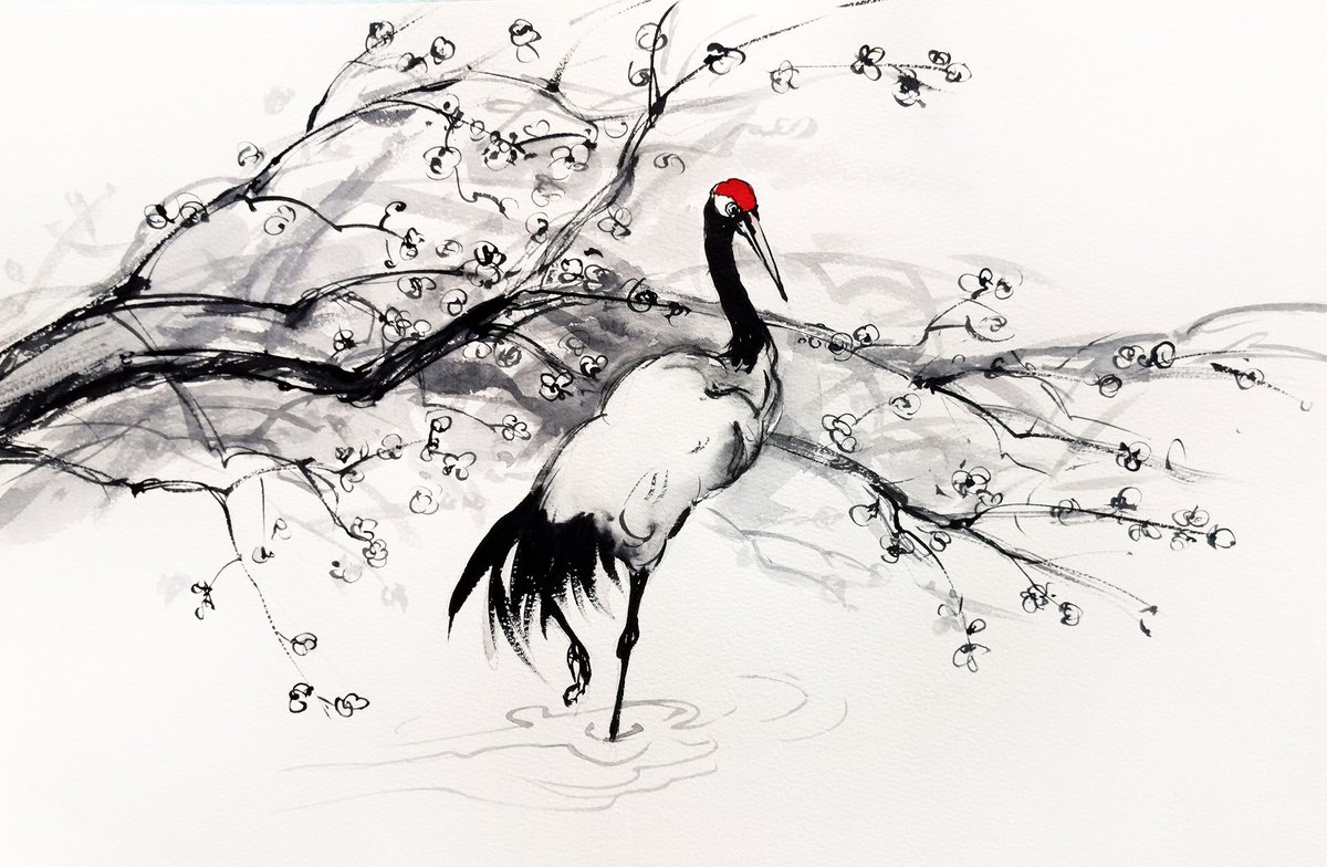 japanese crane clip art