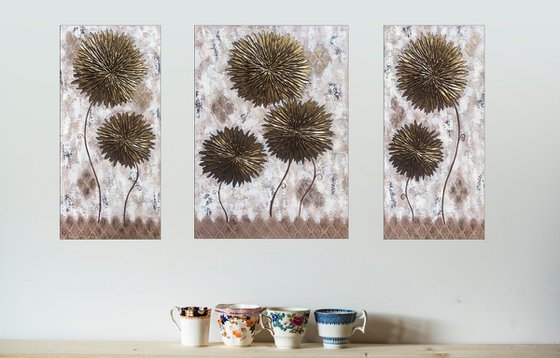 GOLD ASTERS -  TRIPTYCH