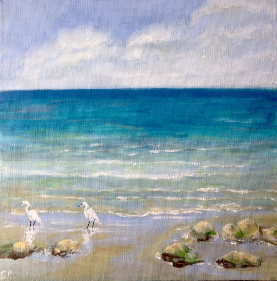 Two Egrets on the Shore