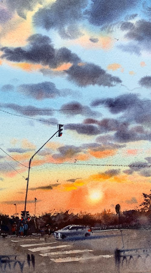 City sunset by Eugenia Gorbacheva