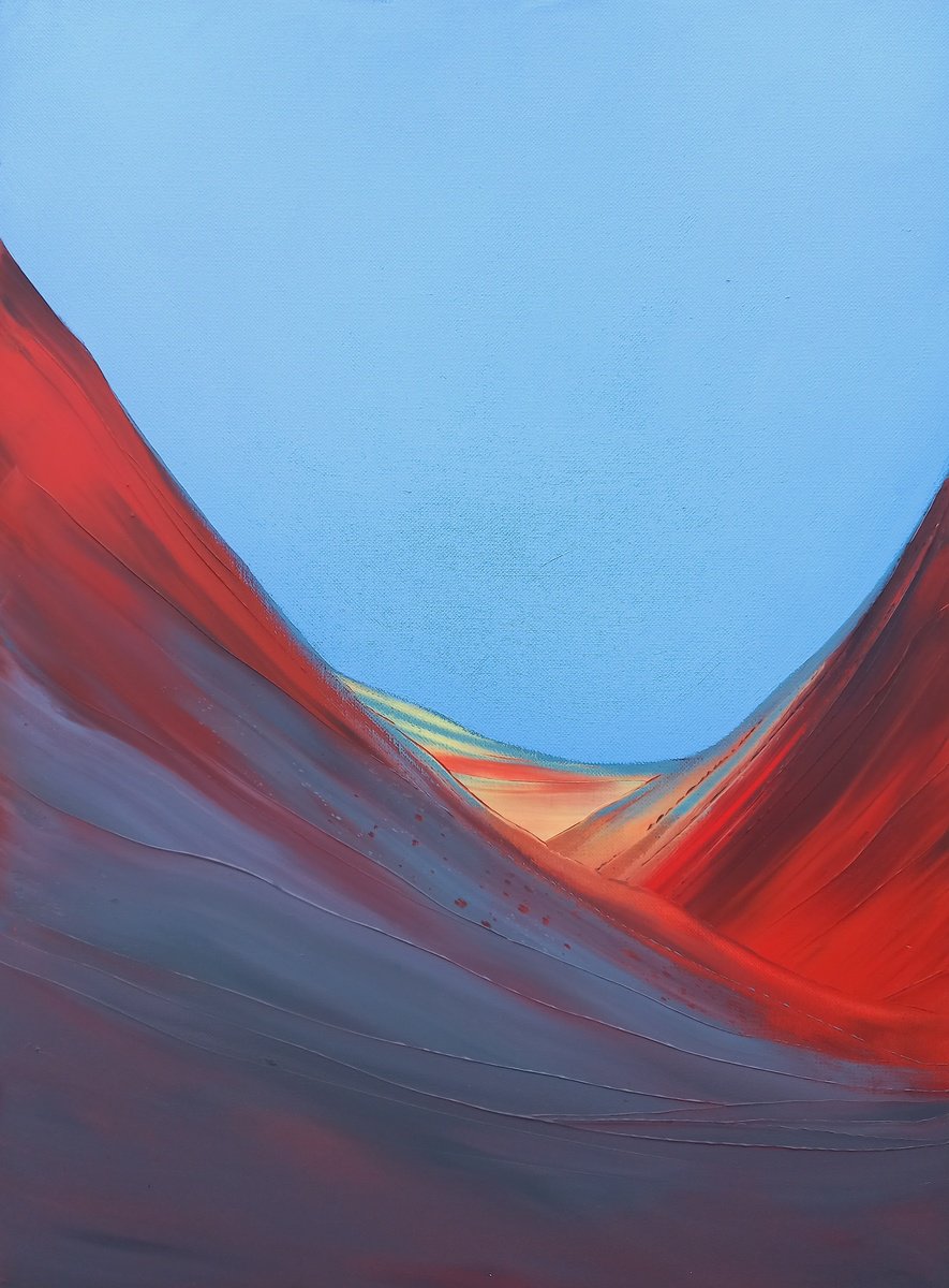 Expressive Landscape Oil Painting By Eva, 12 X 16, The Heart Of The Mountains, Original Artwork