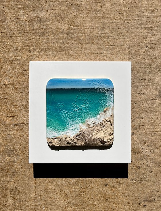 "Little wave" #18 - Miniature square painting