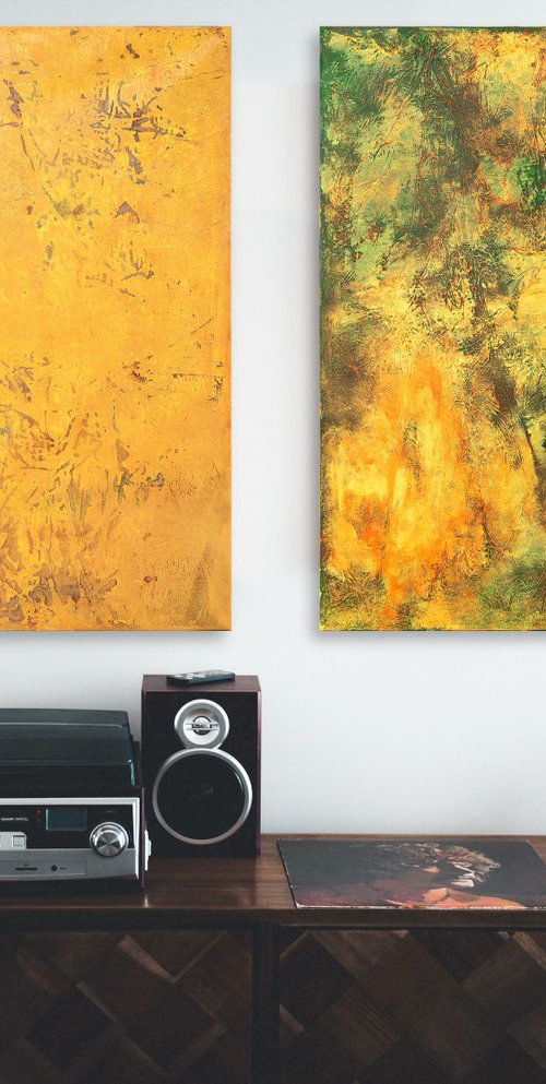 Said & Done (diptych) 2x(50x70x2cm) by Cornelia Petrea