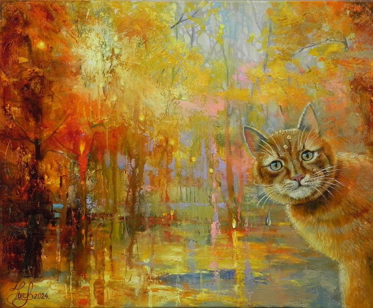Impressionistic Landscape Oil Painting By Yurii Novikov, 22 X 18", "Golden Day", Original Artwork
