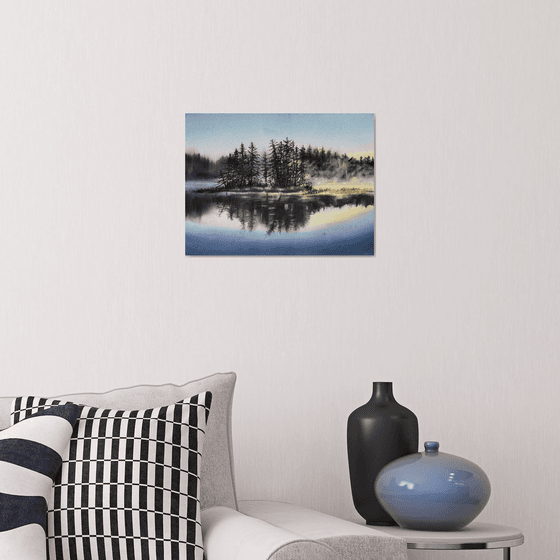 Morning reflection landscape