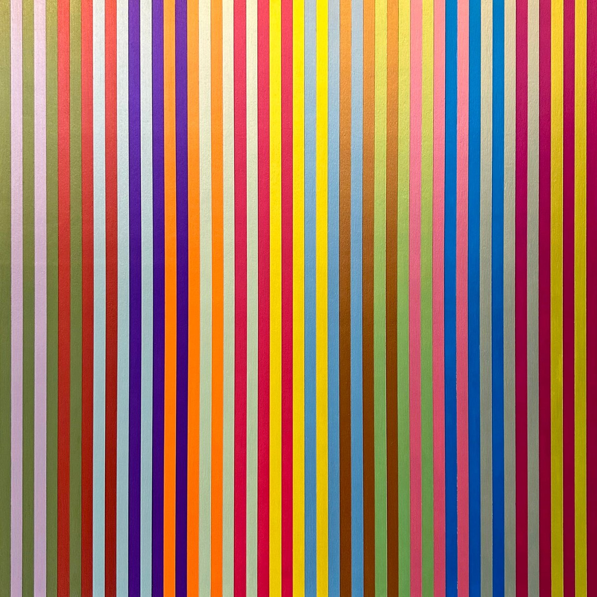 Geometric Abstract Acrylic Painting By Crispin Holder, 20 X 20, Stripes No.34, Original Artwork