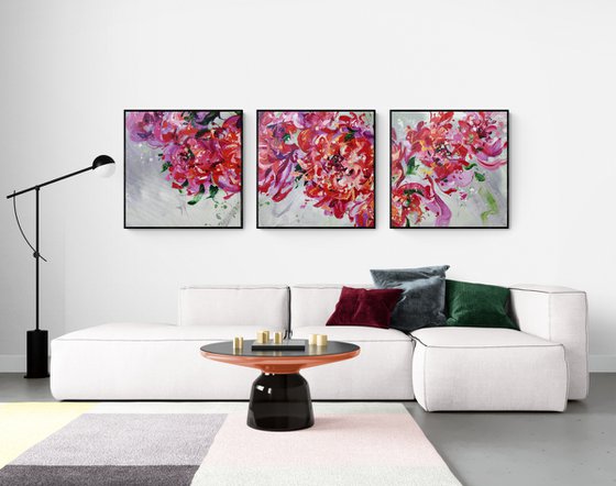 Floral triptych