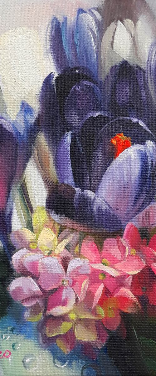 Floral diptych by Nataly Derevyanko