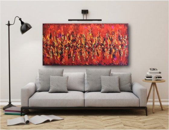 Red The Color of Love - Large Abstract Painting