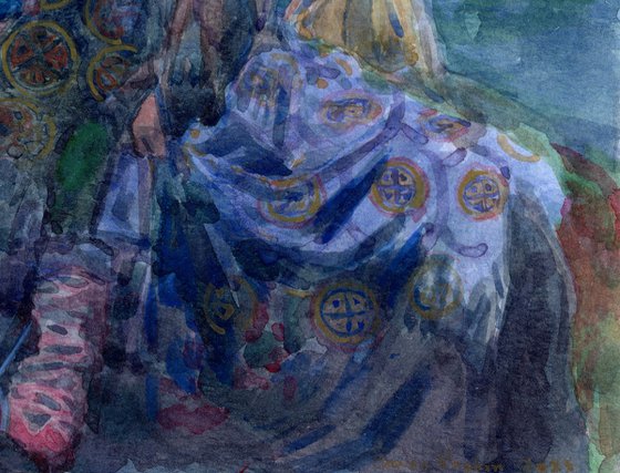 The prince and Rapunzel at the castle