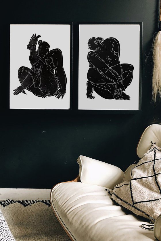 Linocut "Nude-4" 50x70cm