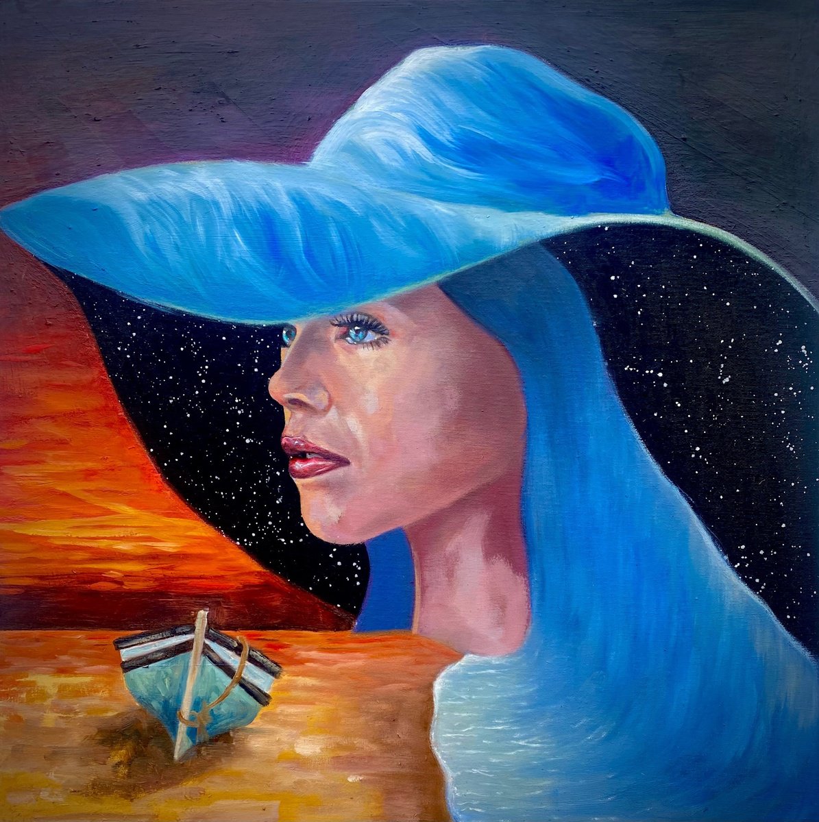 Photorealistic Landscape Oil Painting By Stevie Nicholson, 20 X 20", Empty Vessel, Original Artwork