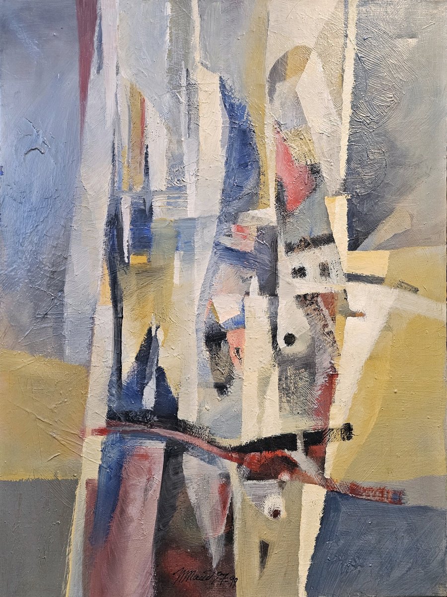 Abstract Oil Painting By Taidakov Nikolai, 24 X 31", A Little Bit About Moscow, Original Artwork