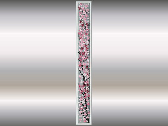 Sakura 2 -  acrylic abstract painting. cherry blossoms, nature painting, framed canvas wall art