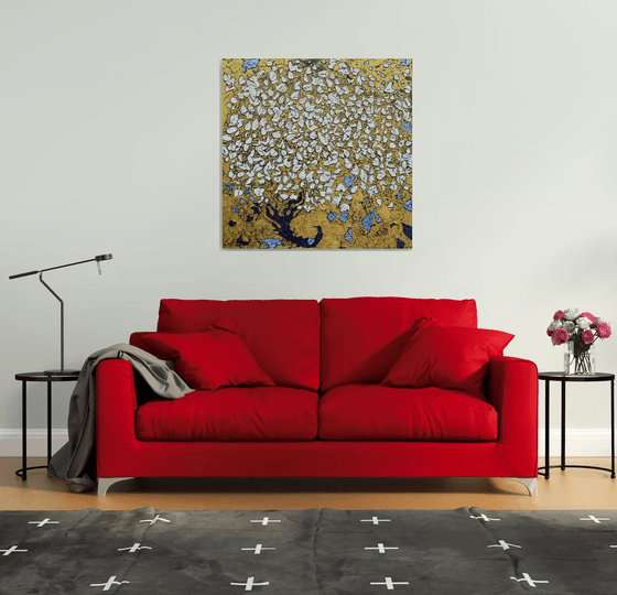 Gold Lanscape with Magnolia
