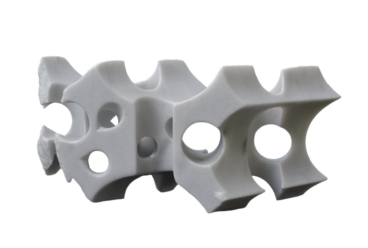 Geometric Abstract Stone Sculpture By Ognyan Chitakov, 21 X 9", "Grand Perception", Original Artwork