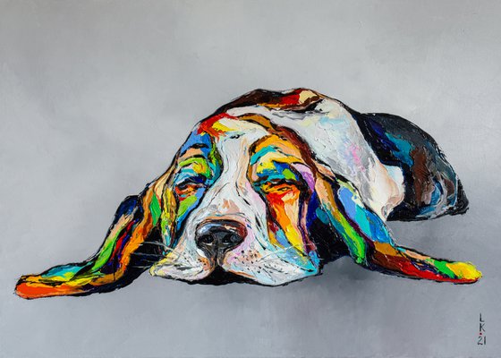 Dreaming basset hound