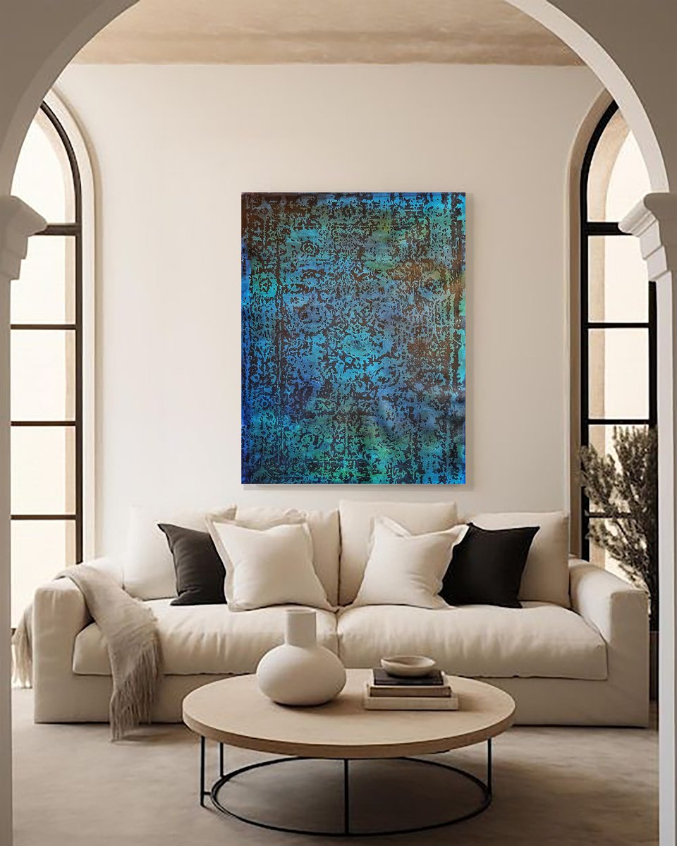 Geometric Abstract Acrylic Painting By Anahita Ghazanfari, 31 X 43, What I Remember 16, Original Artwork