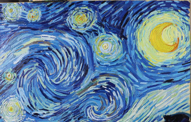 The Starry Night - Van Gogh Hommage Oil painting by Robin Funk | Artfinder