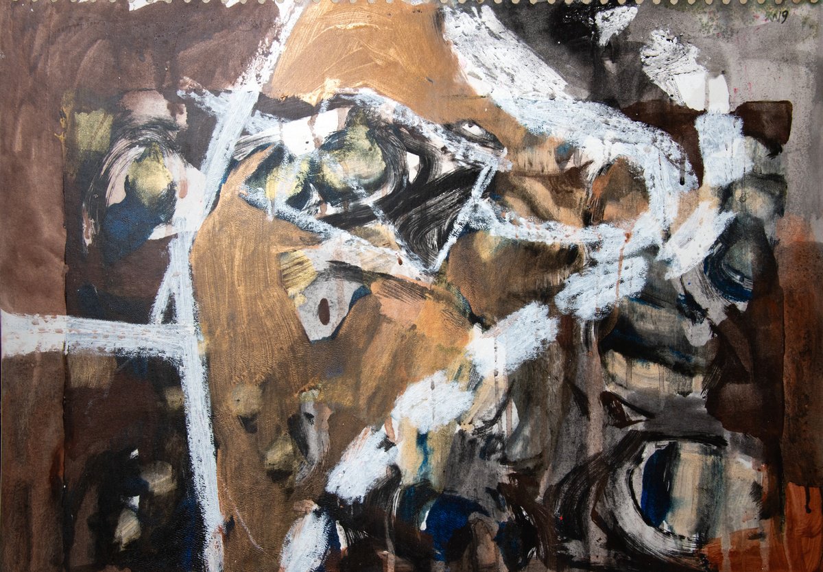 Abstract Limited Edition Print By Elizabeth Anne Fox, 23 X 16, Lay Of The Land 2, Original Artwork