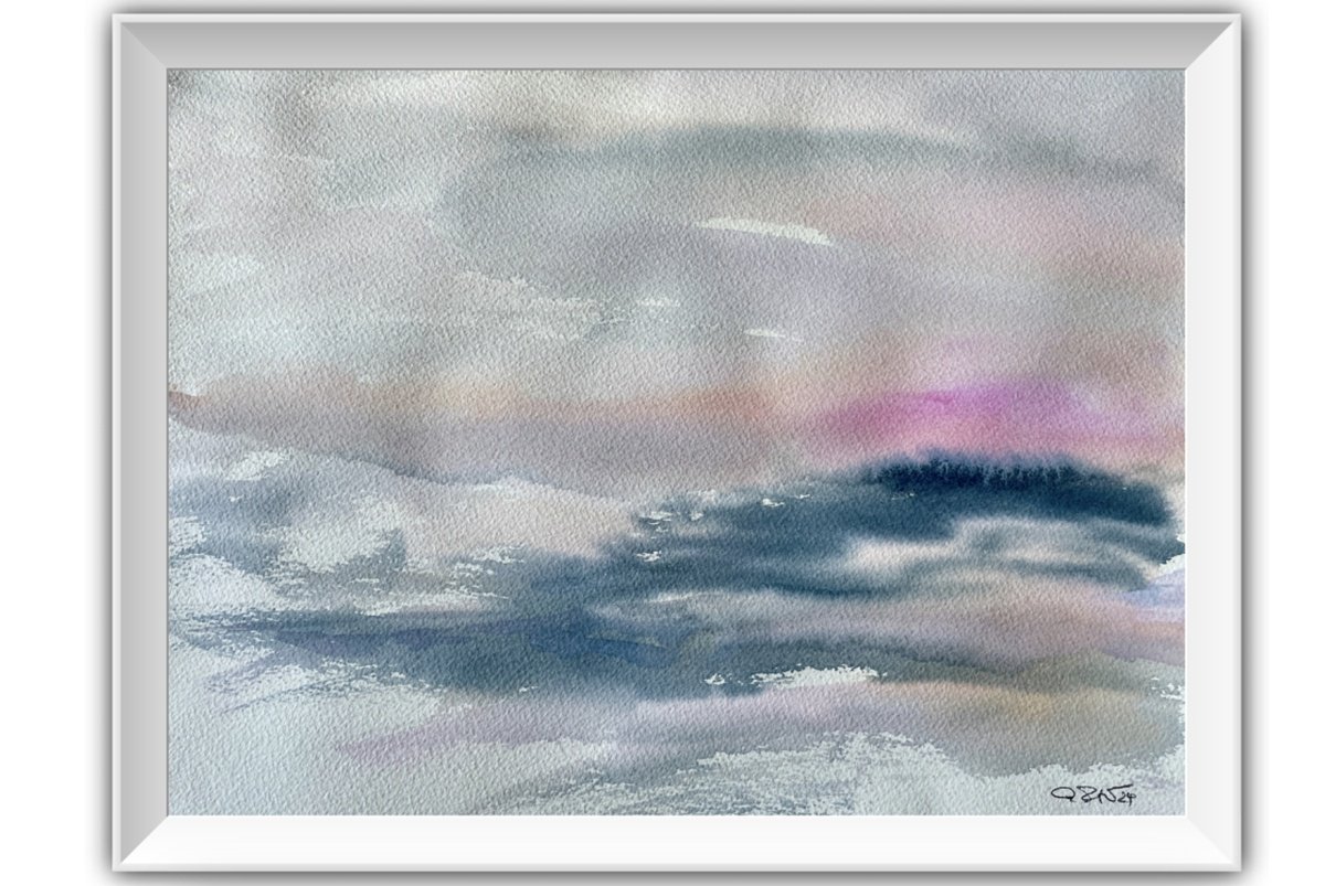 Abstract Watercolour By Gesa Reuter, 16 X 12, Dreaming I Traumend, Original Artwork