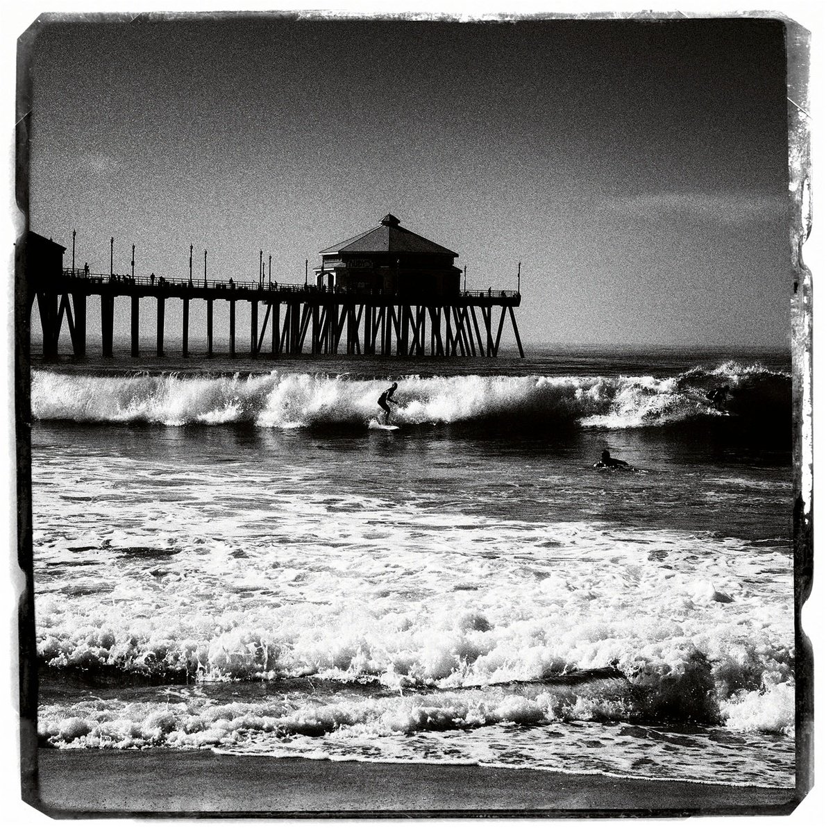 Photorealistic Landscape Photograph By Heike Bohnstengel, 16 X 16, Huntington Beach Ii, Original Artwork