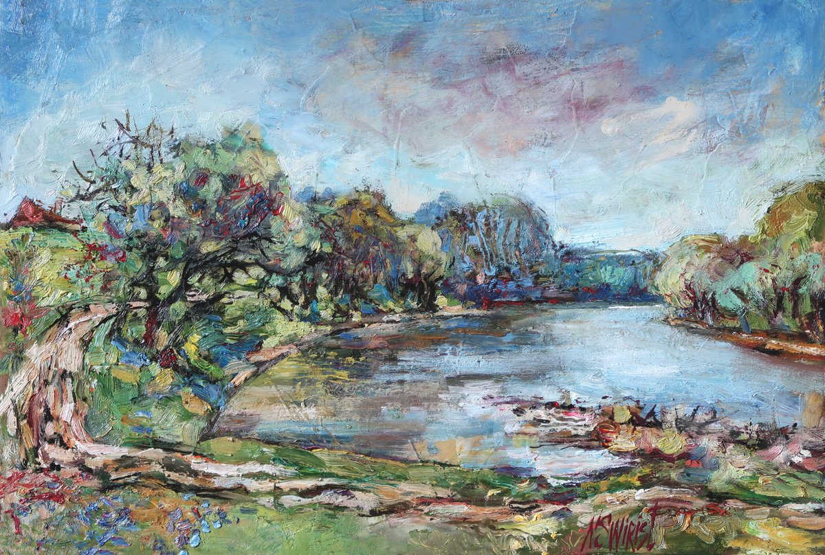 April And The Dniester By Nikifor Swiristuhin, 18 X 12, Artwork For Sale On Artfinder