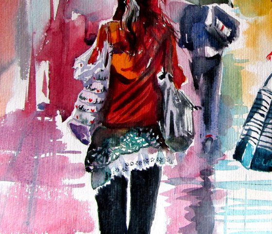 Rainy day with umbrellas II